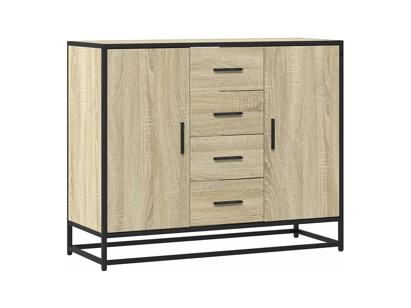 Buffet chêne sonoma 92x35x76 cm bois d'ingénierie