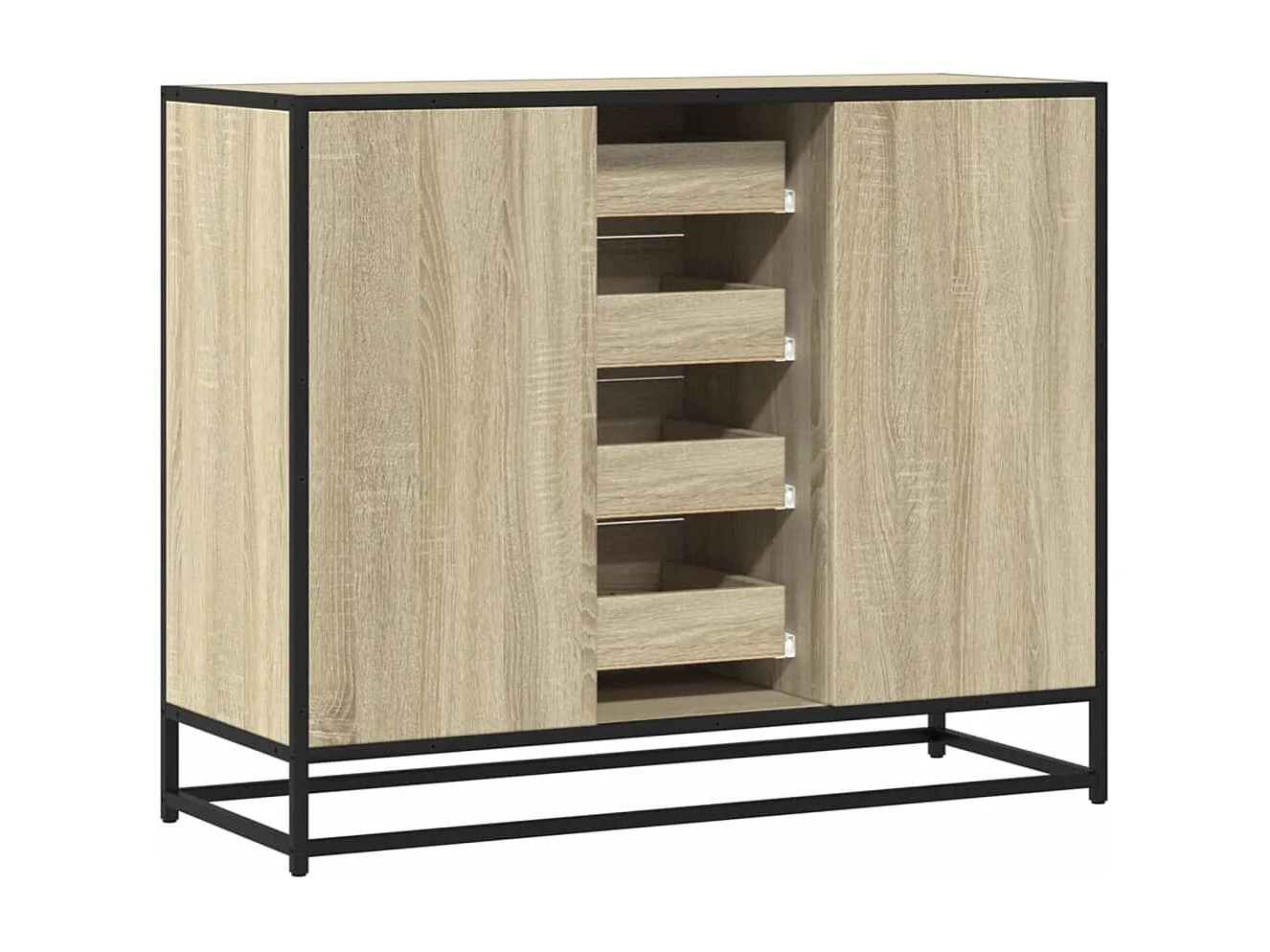 Buffet chêne sonoma 92x35x76 cm bois d'ingénierie
