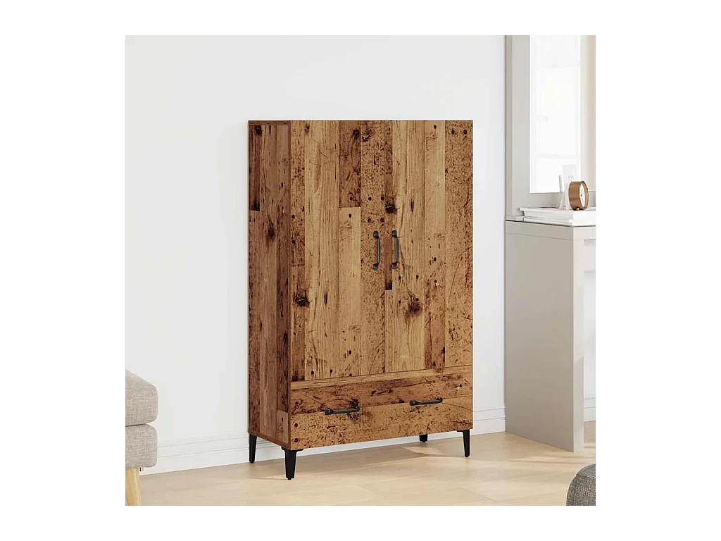 Aparador de madera de ingeniería madera vieja 70x31x115 cm