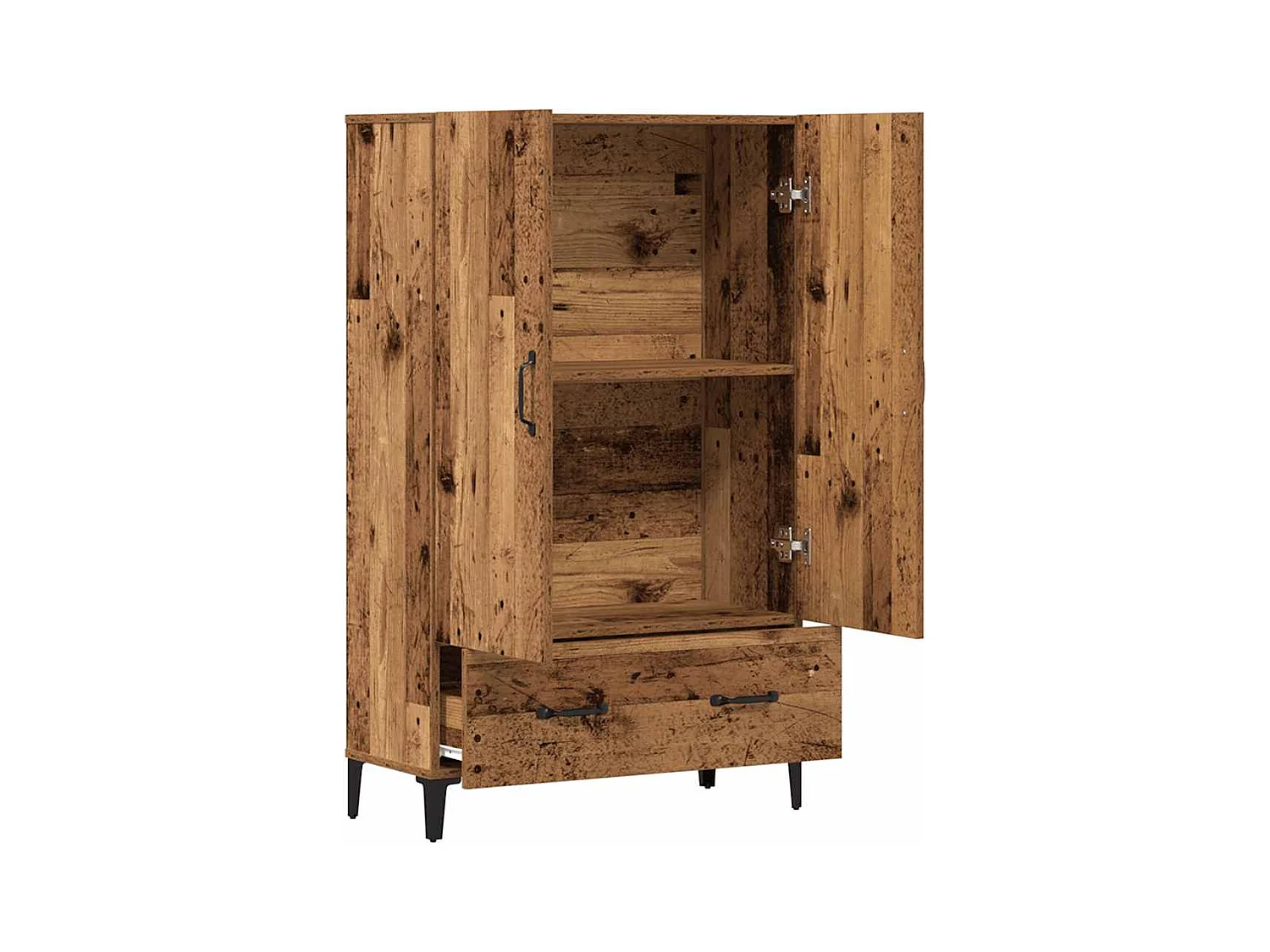 Aparador de madera de ingeniería madera vieja 70x31x115 cm