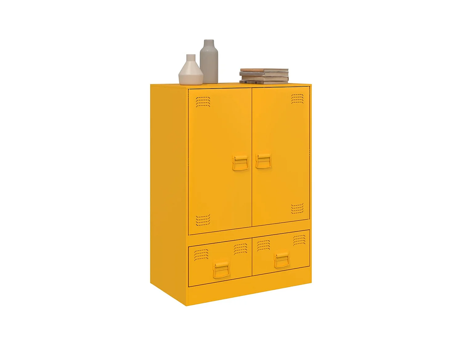 Buffet jaune moutarde 67x39x95 cm acier