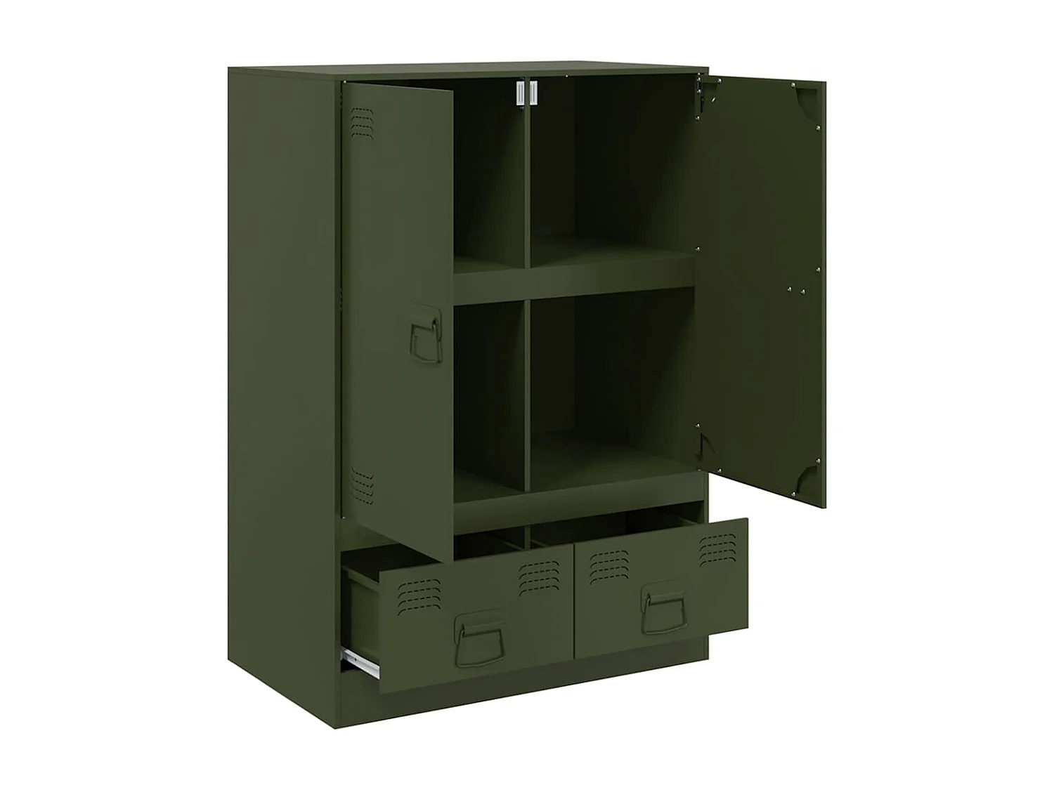 Buffet vert olive 67x39x95 cm acier