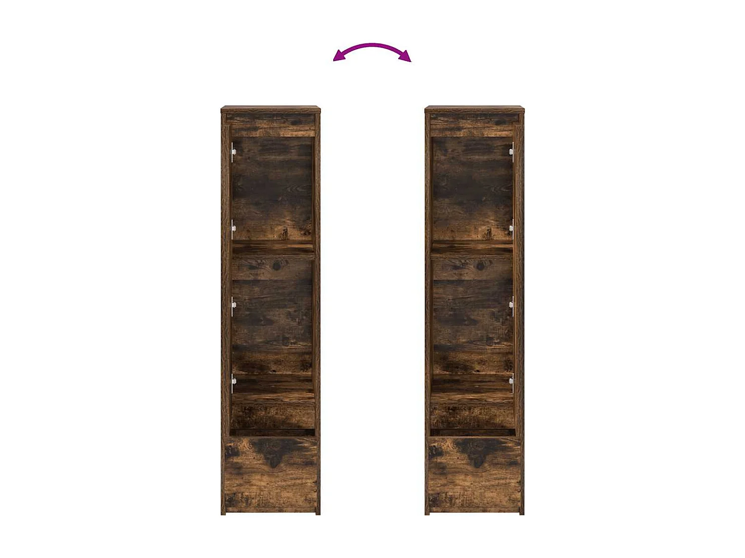 Buffet haut chêne fumé 29,5x34x119,5 cm bois d'ingénierie