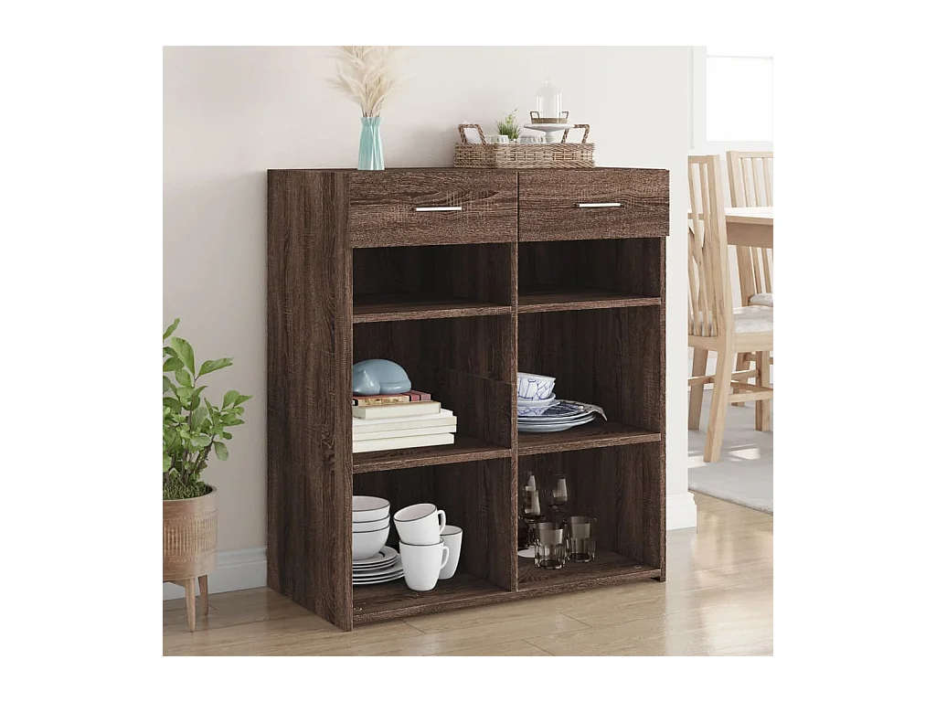 Buffet chêne marron 80x42,5x93 cm bois d'ingénierie