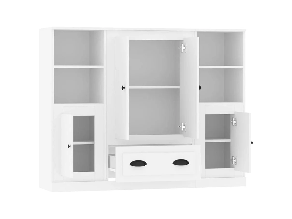 Buffets 3 pièces blanc bois d'ingénierie