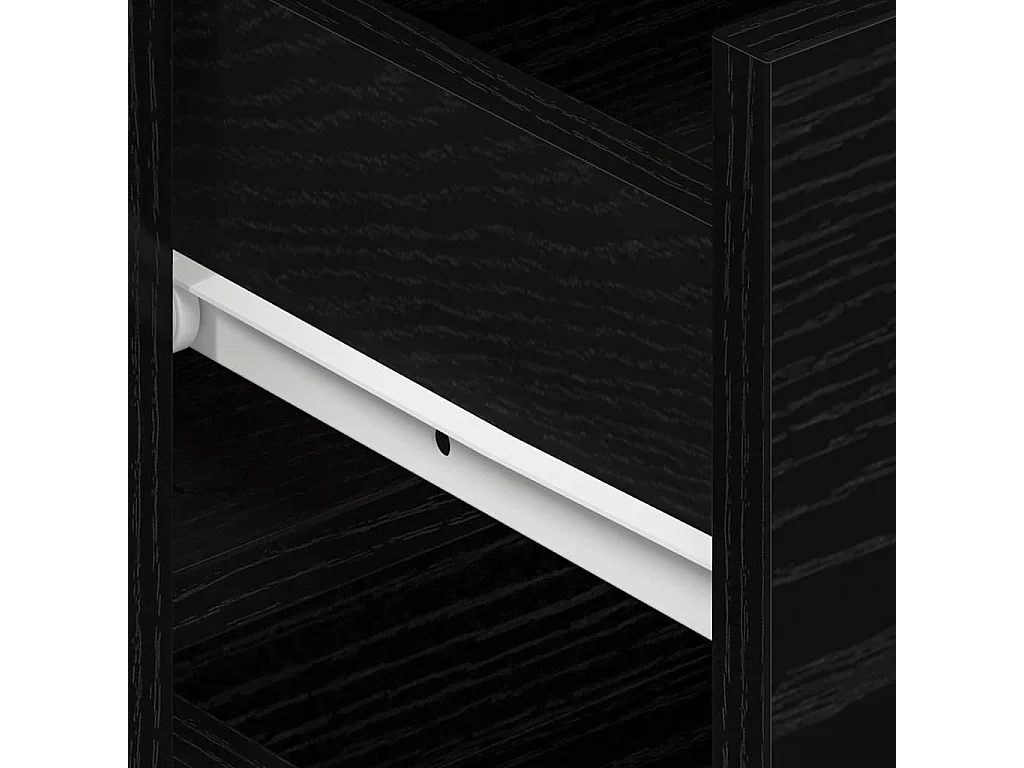 Dressoir met lade Zwart eiken 120 x 36 x 69 cm Bewerkt hout