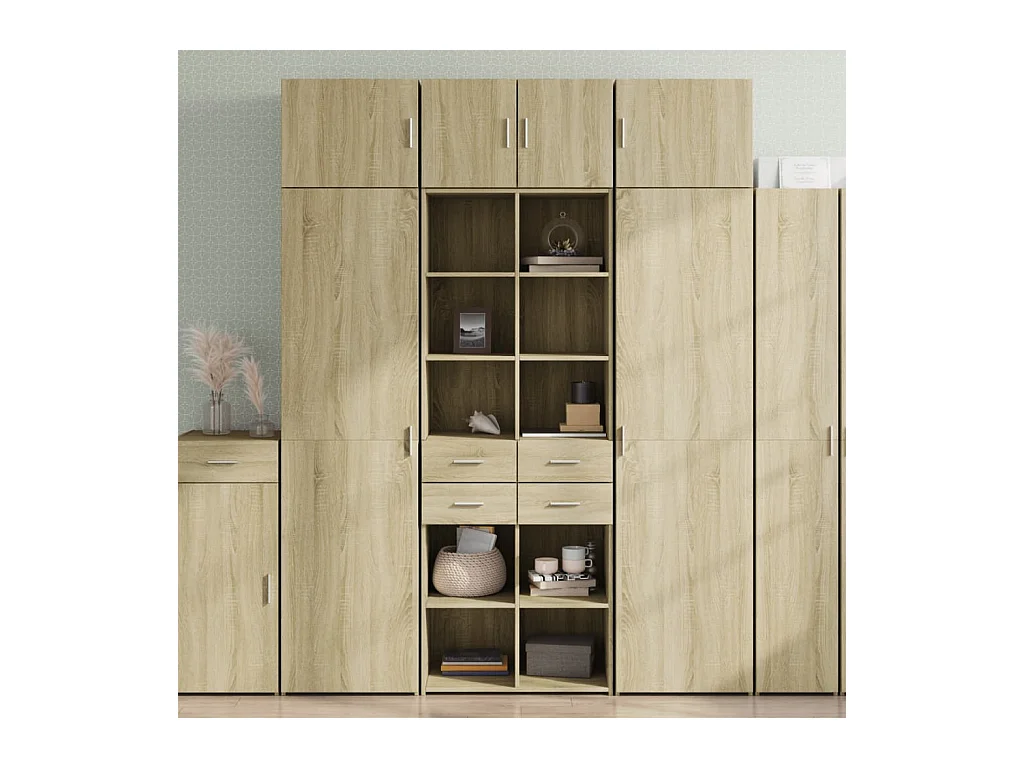 Buffet haut chêne sonoma 70x42,5x185 cm bois d'ingénierie