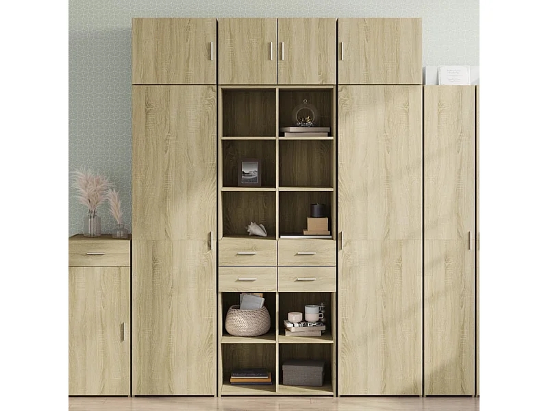Buffet haut chêne sonoma 70x42,5x185 cm bois d'ingénierie