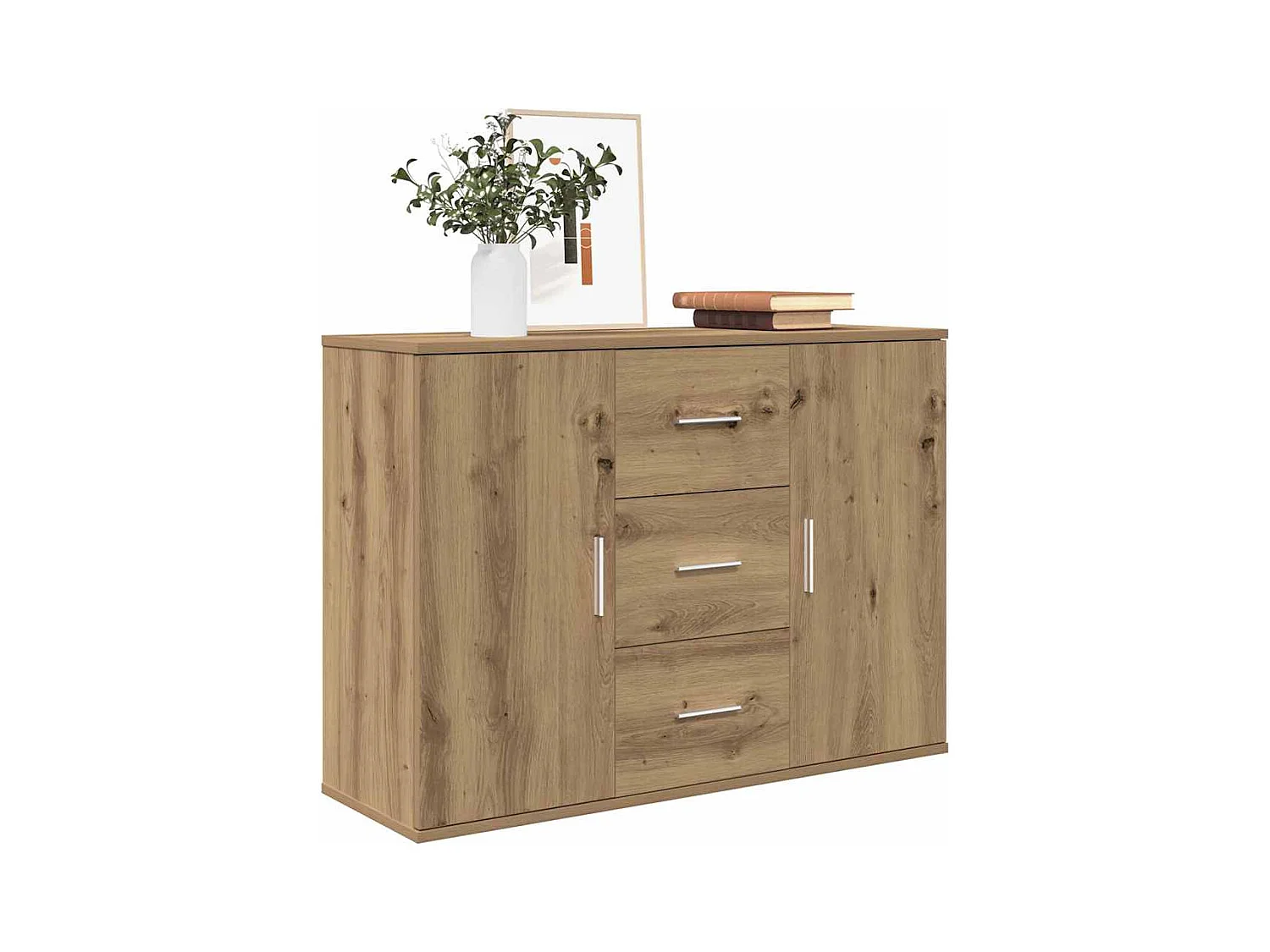 Buffet chêne artisanal 90x29,5x65 cm bois d'ingénierie