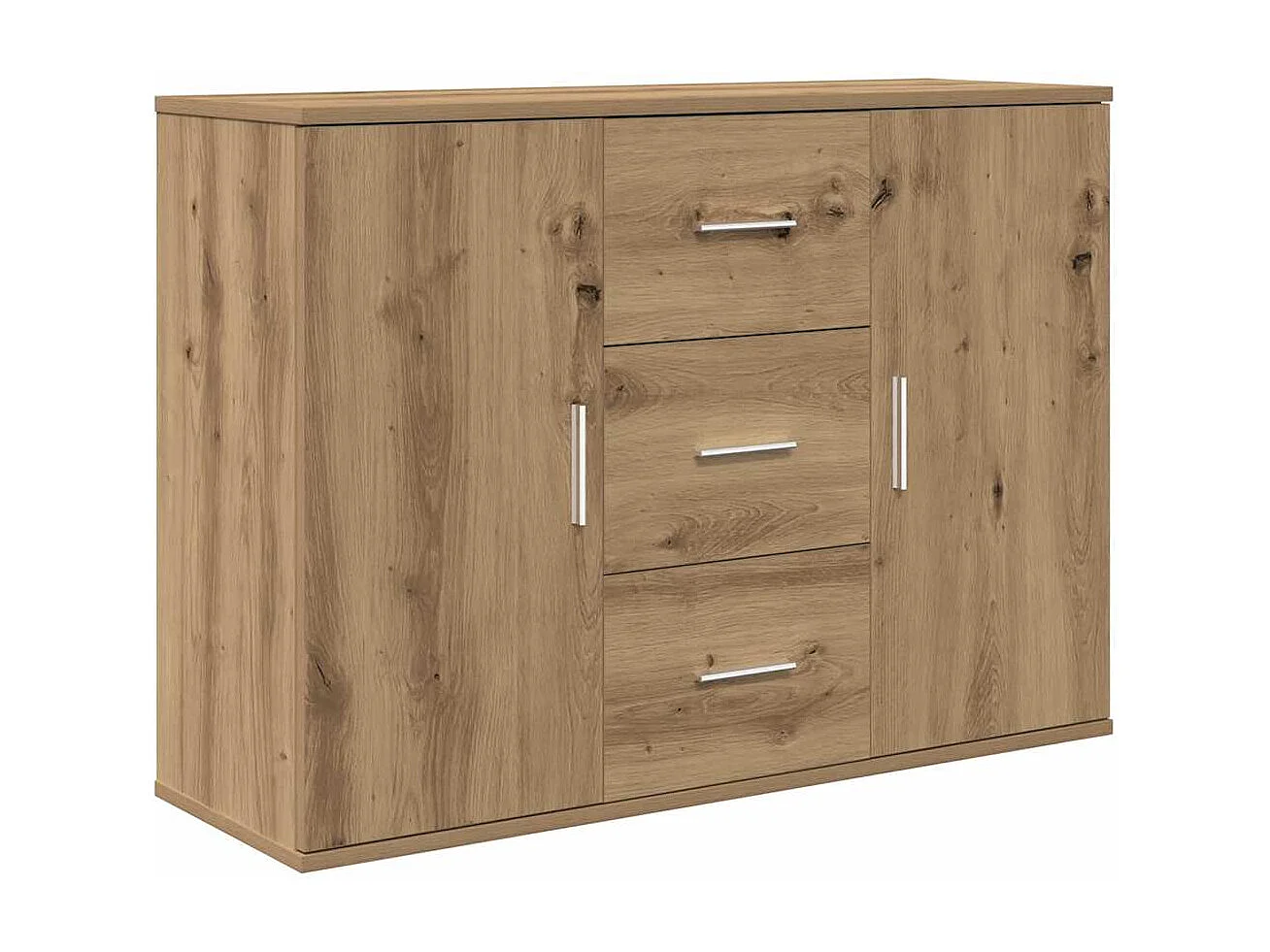 Buffet chêne artisanal 90x29,5x65 cm bois d'ingénierie