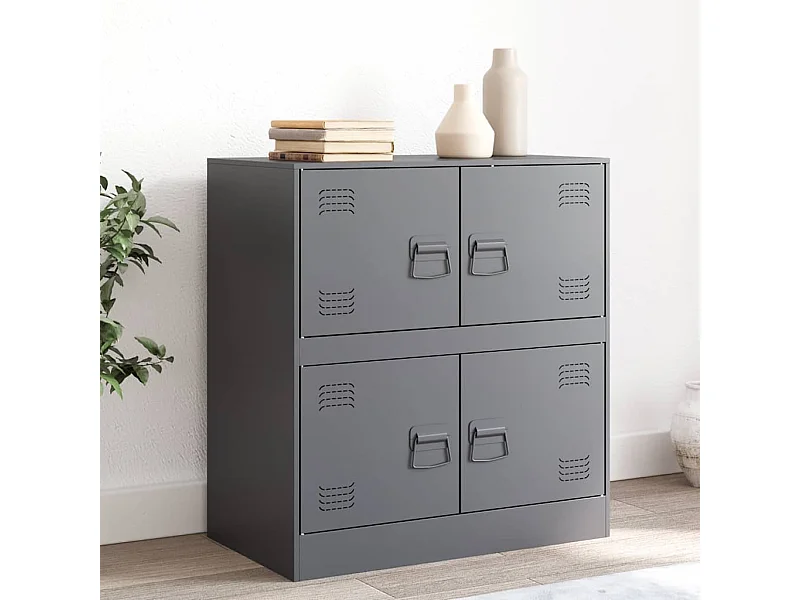 Dressoir 67x39x73 cm staal antracietkleurig