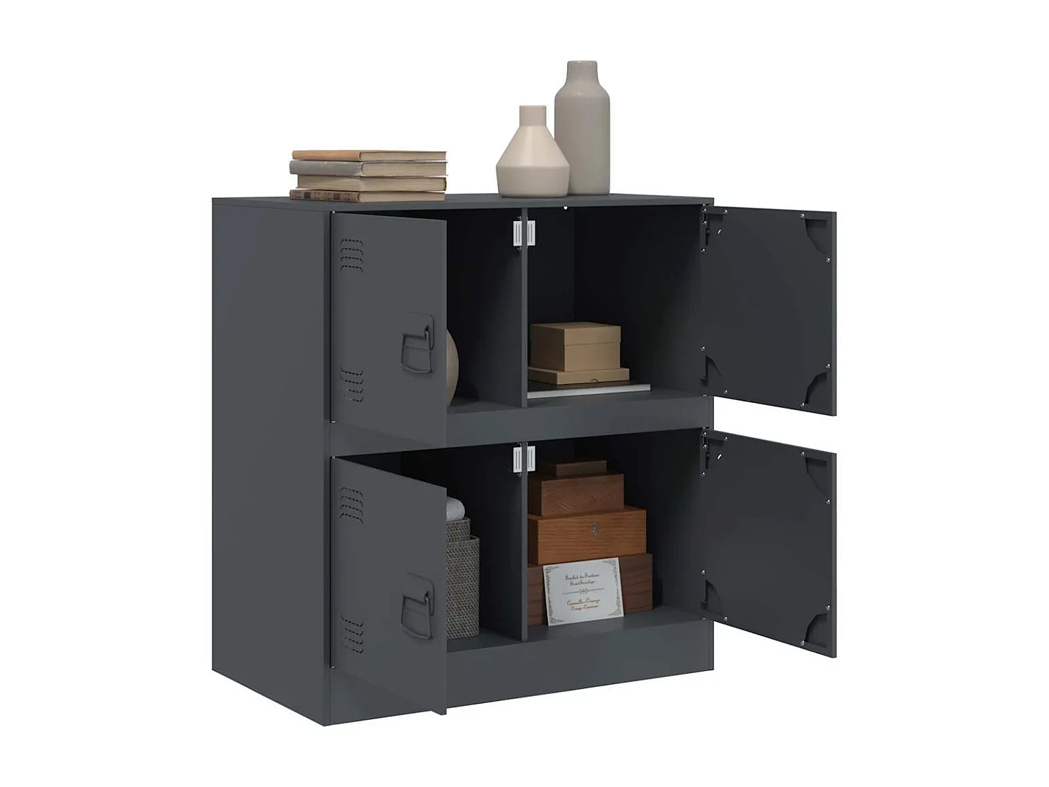 Buffet anthracite 67x39x73 cm acier