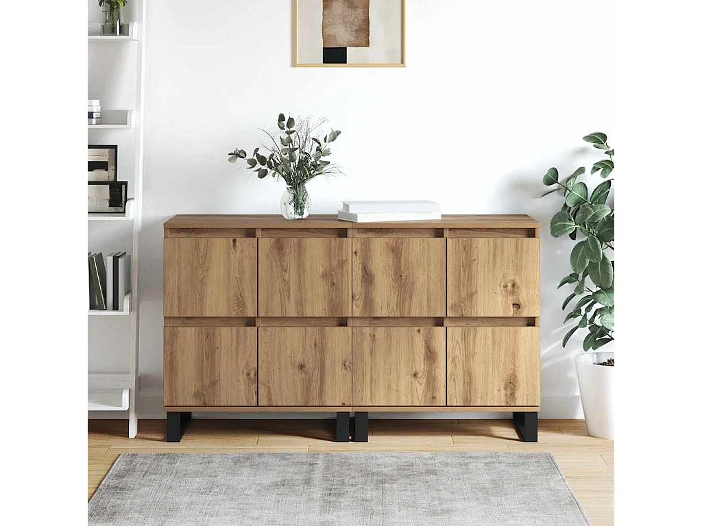 Buffets 2 pièces chêne artisanal 120 x 35 x 70 cm