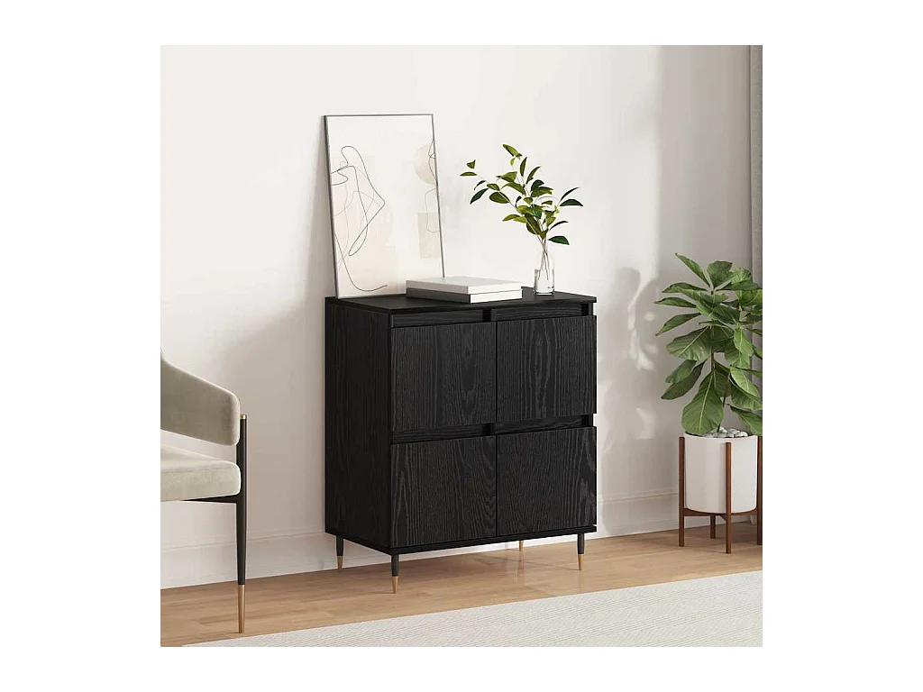 Buffet Noir 60 x 35 x 70 cm Bois d'ingénierie