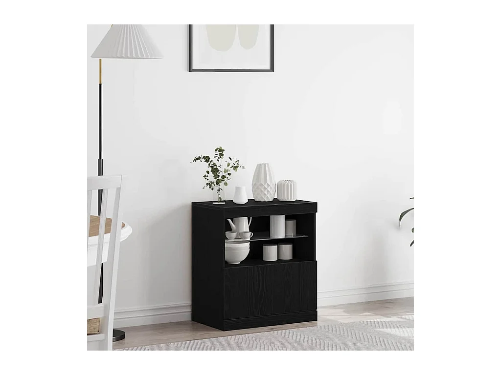 Buffet Noir 60 x 37 x 67 cm Bois d'ingénierie