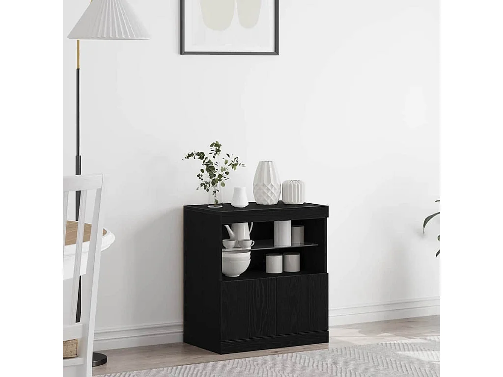 Buffet Noir 60 x 37 x 67 cm Bois d'ingénierie