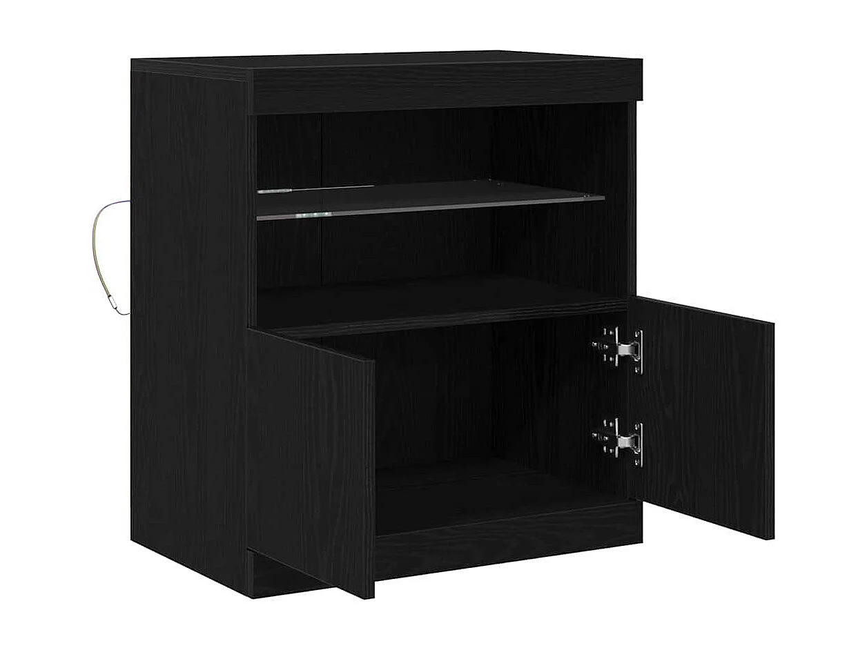 Buffet Noir 60 x 37 x 67 cm Bois d'ingénierie