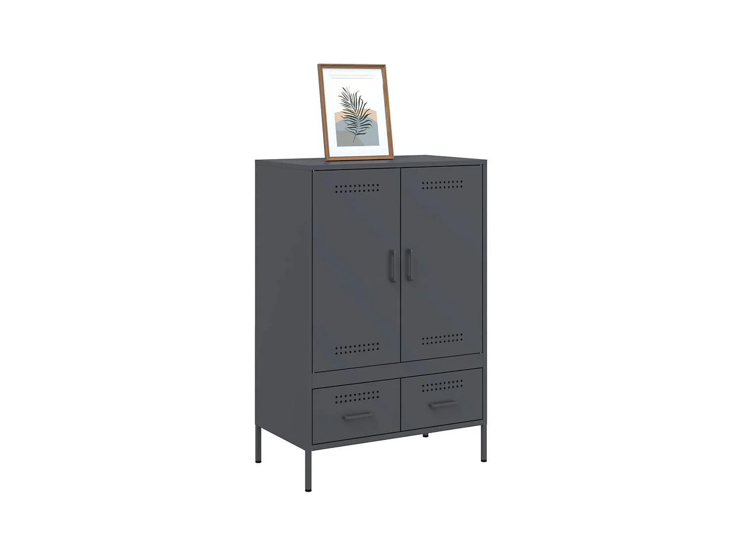 Buffet haut anthracite 68x39x101,5 cm acier