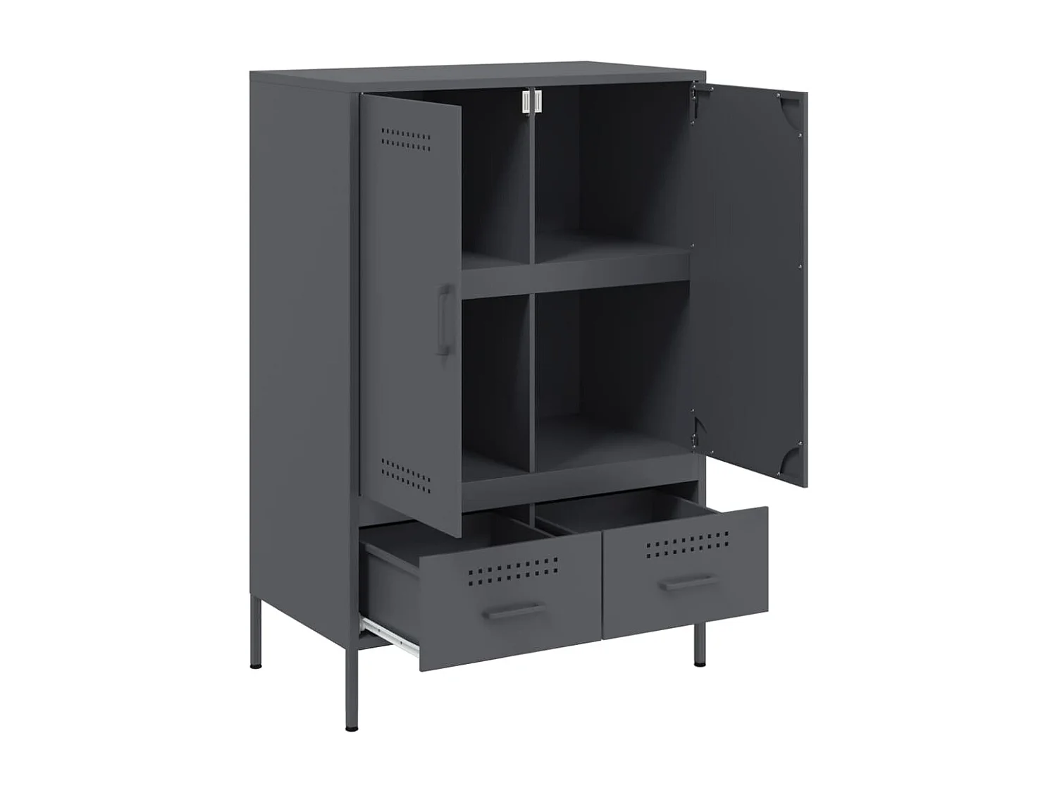 Buffet haut anthracite 68x39x101,5 cm acier