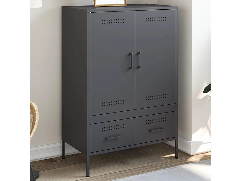 Buffet haut anthracite 68x39x101,5 cm acier