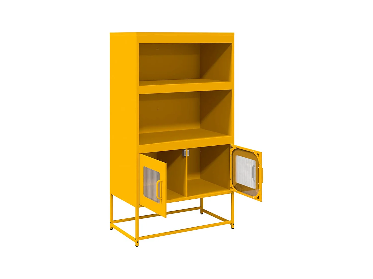 Buffet haut jaune moutarde 68x39x123 cm acier
