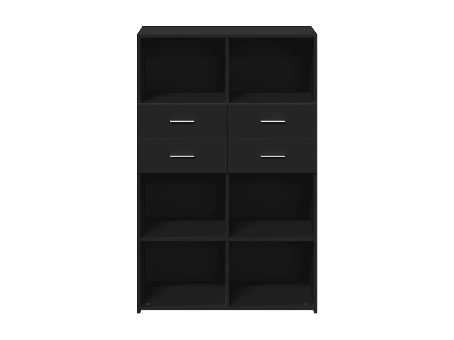 Buffet haut noir 80x42,5x124 cm bois d'ingénierie