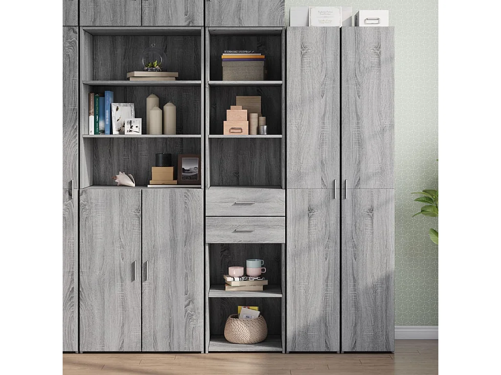 Buffet haut sonoma gris 45x42,5x185 cm bois d'ingénierie