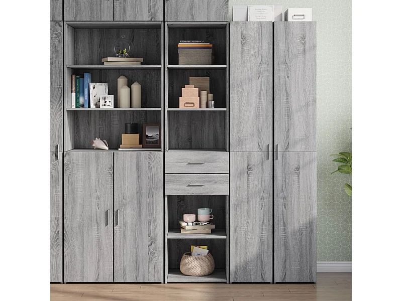 Buffet haut sonoma gris 45x42,5x185 cm bois d'ingénierie