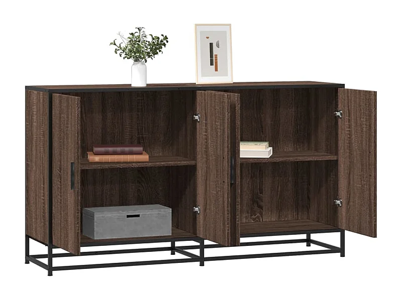 Buffet chêne marron 134x35x76 cm bois d'ingénierie