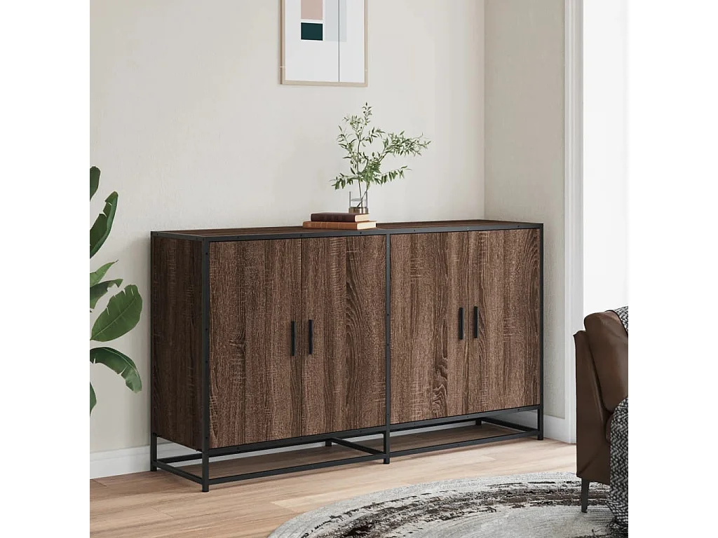 Aparador 134x35x76 cm derivados de madeira carvalho castanho
