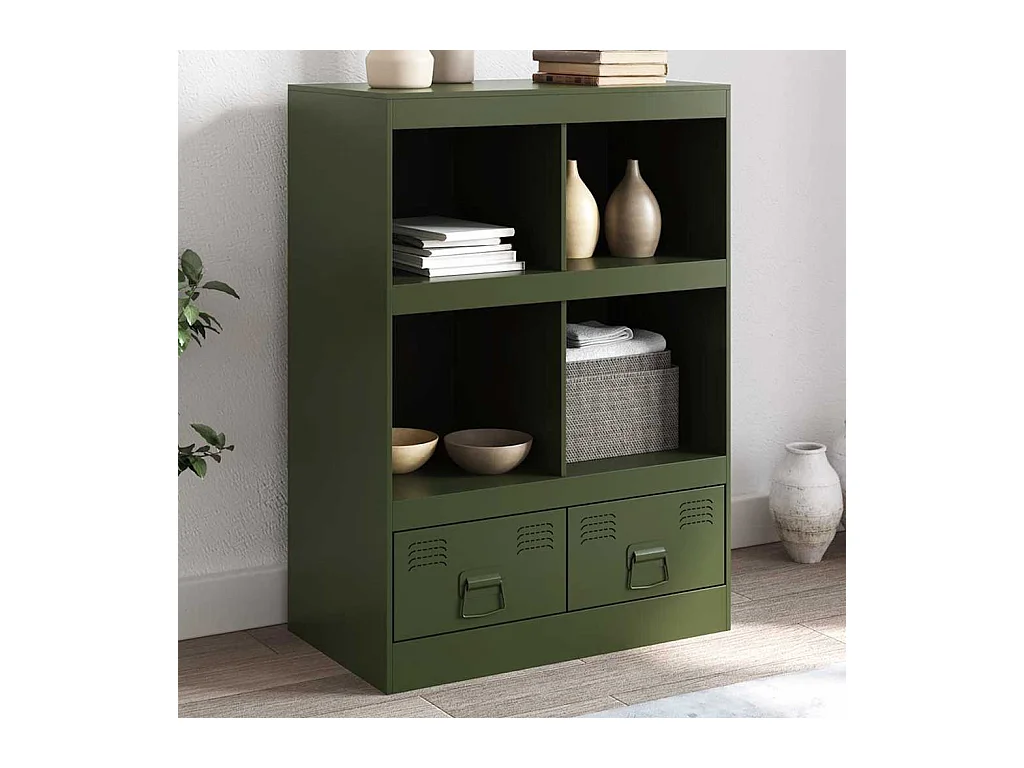 Buffet vert olive 67x39x95 cm acier