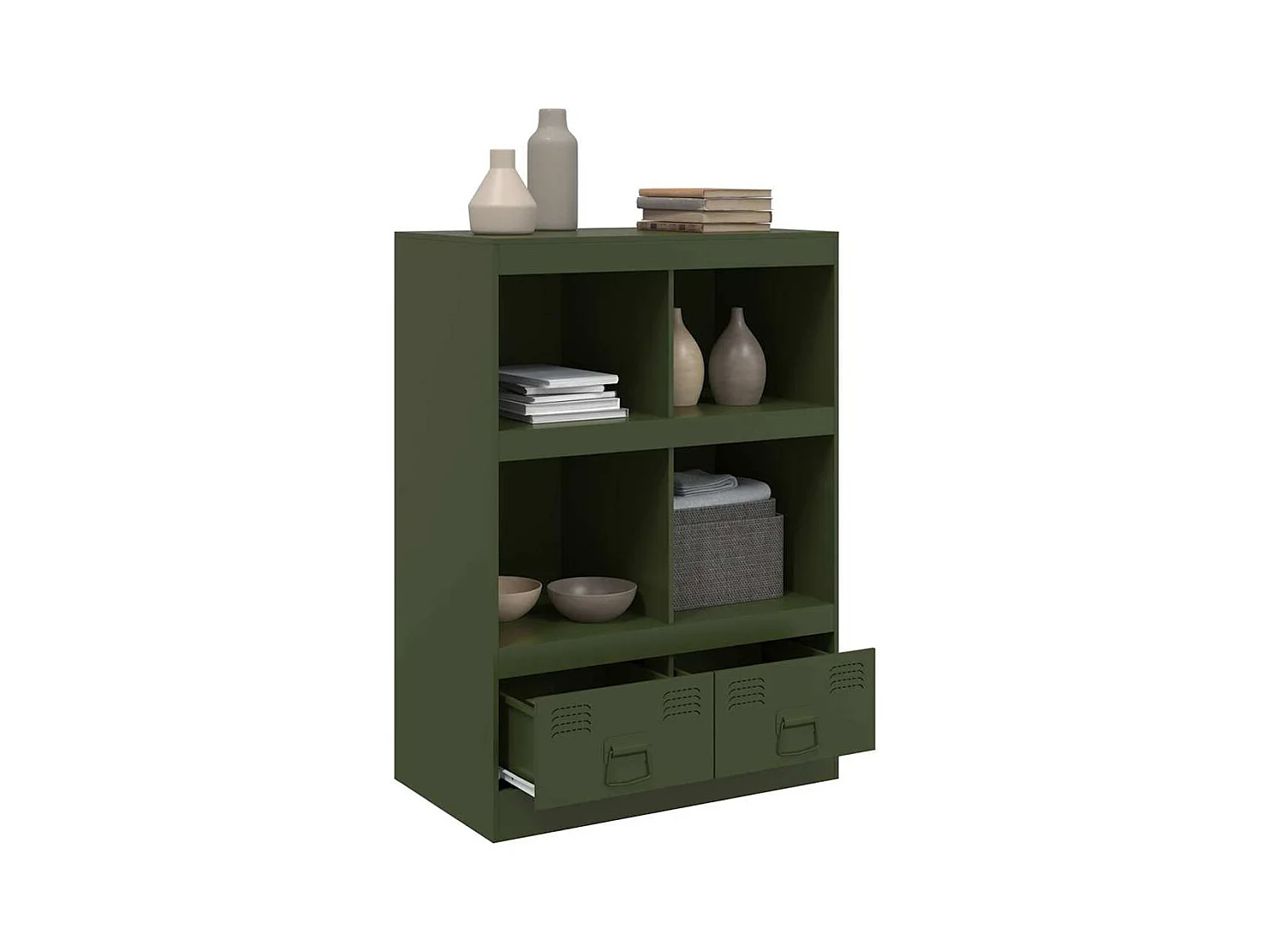 Buffet vert olive 67x39x95 cm acier
