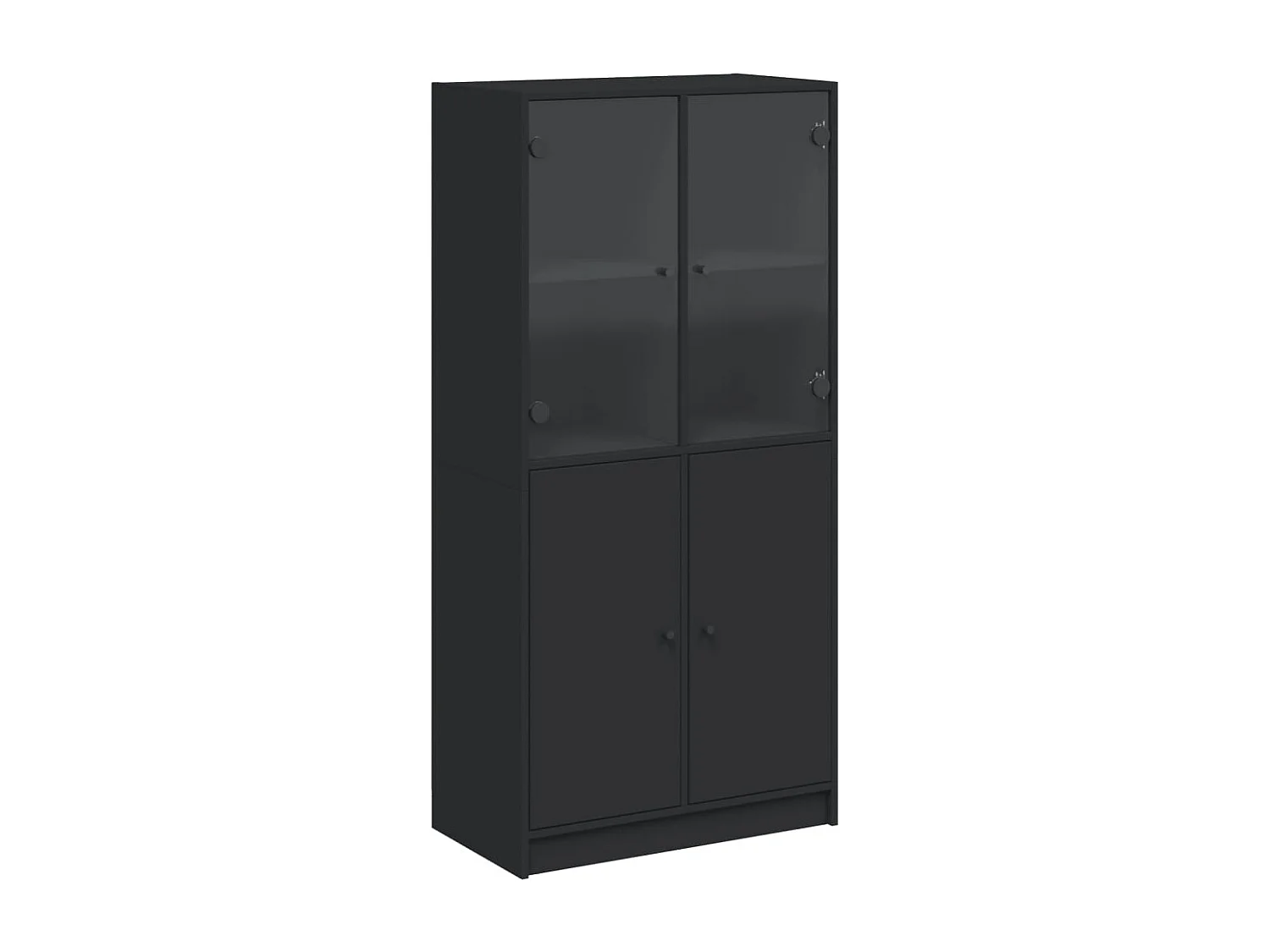 Hoge kast met deuren 68x37x142 cm bewerkt hout zwart