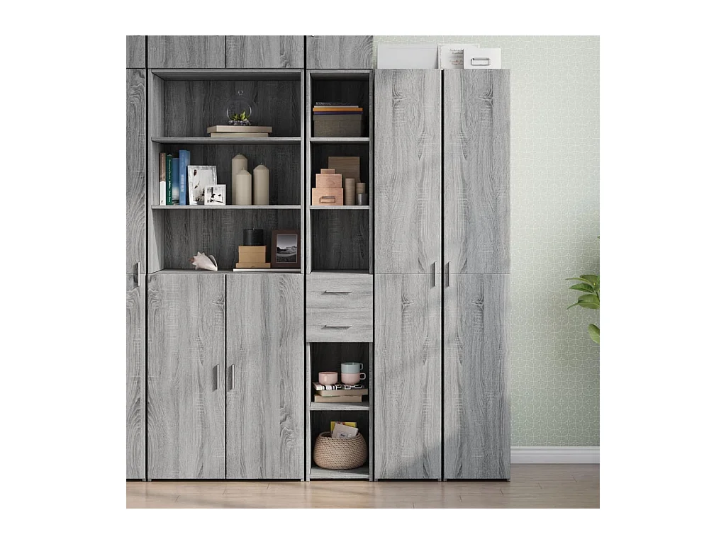 Buffet haut sonoma gris 30x42,5x185 cm bois d'ingénierie