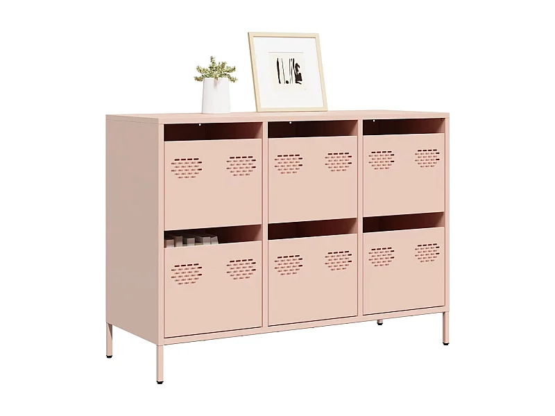 Buffet rose 101,5x39x73,5 cm acier laminé à froid