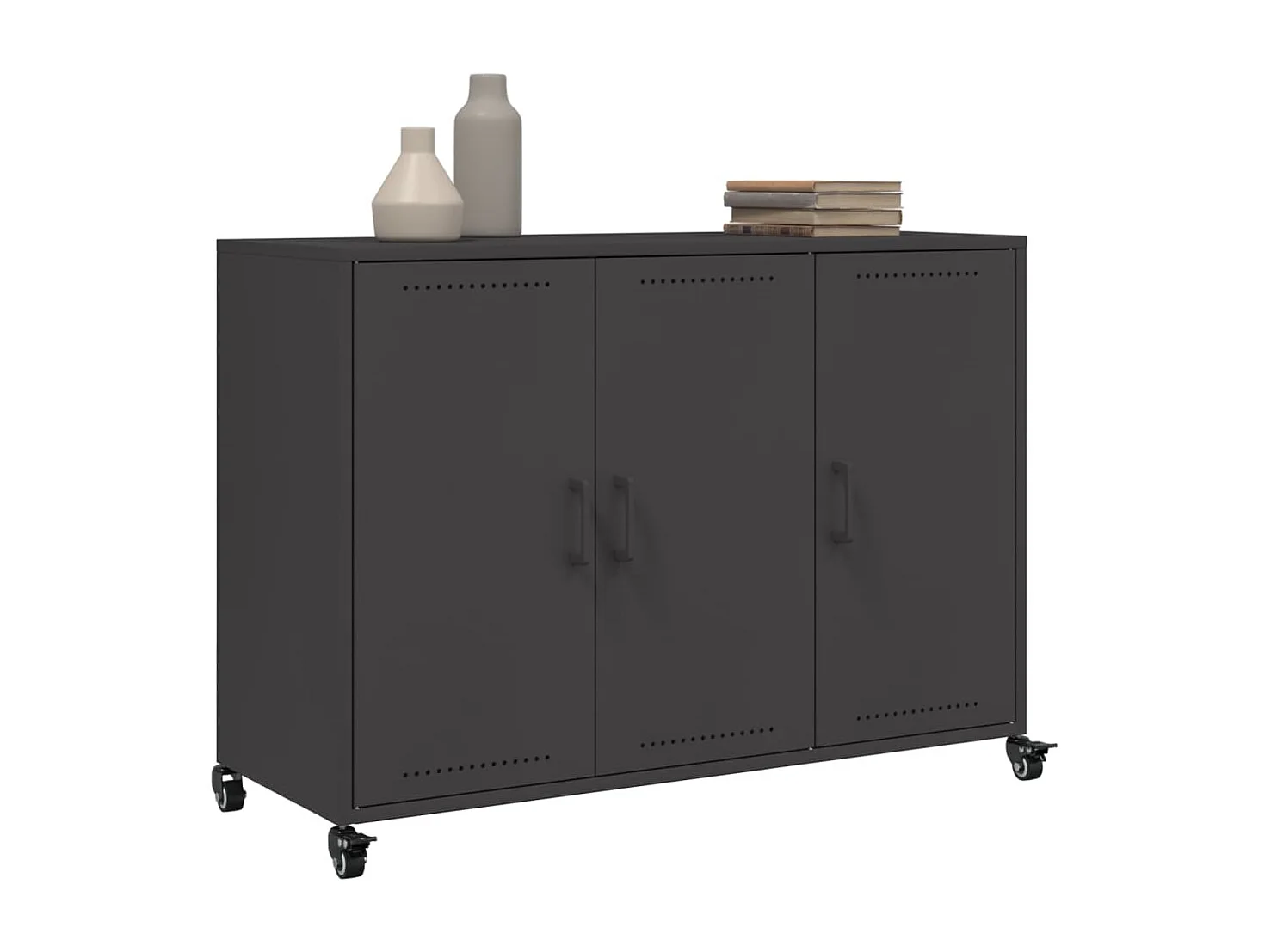 Aparador de acero negro 100,5x39x72 cm