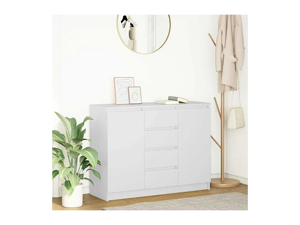 Buffet avec tiroirs blanc 100,5x35x76 cm bois d'ingénierie