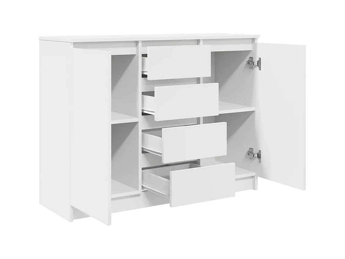 Buffet avec tiroirs blanc 100,5x35x76 cm bois d'ingénierie