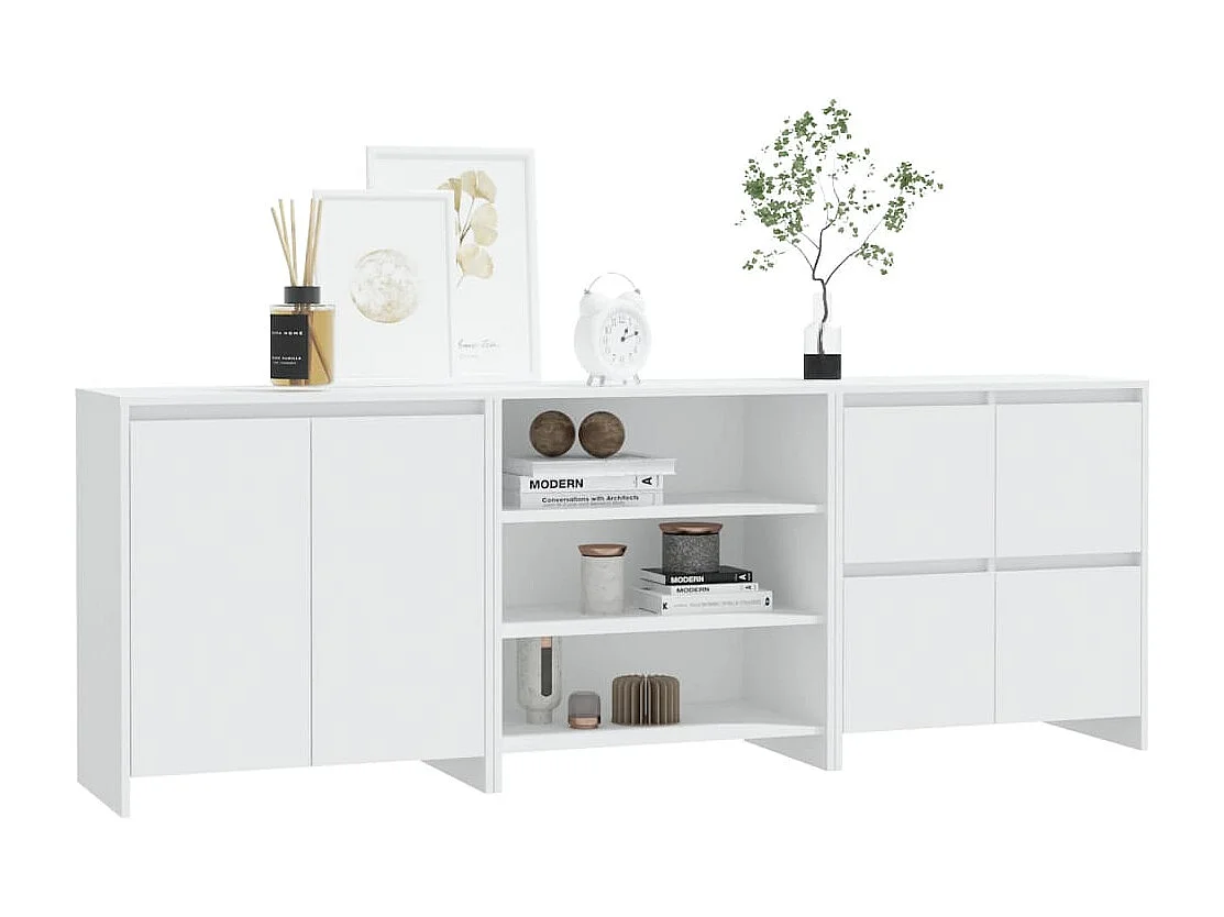 Buffets 3 pièces Blanc Bois d'ingénierie