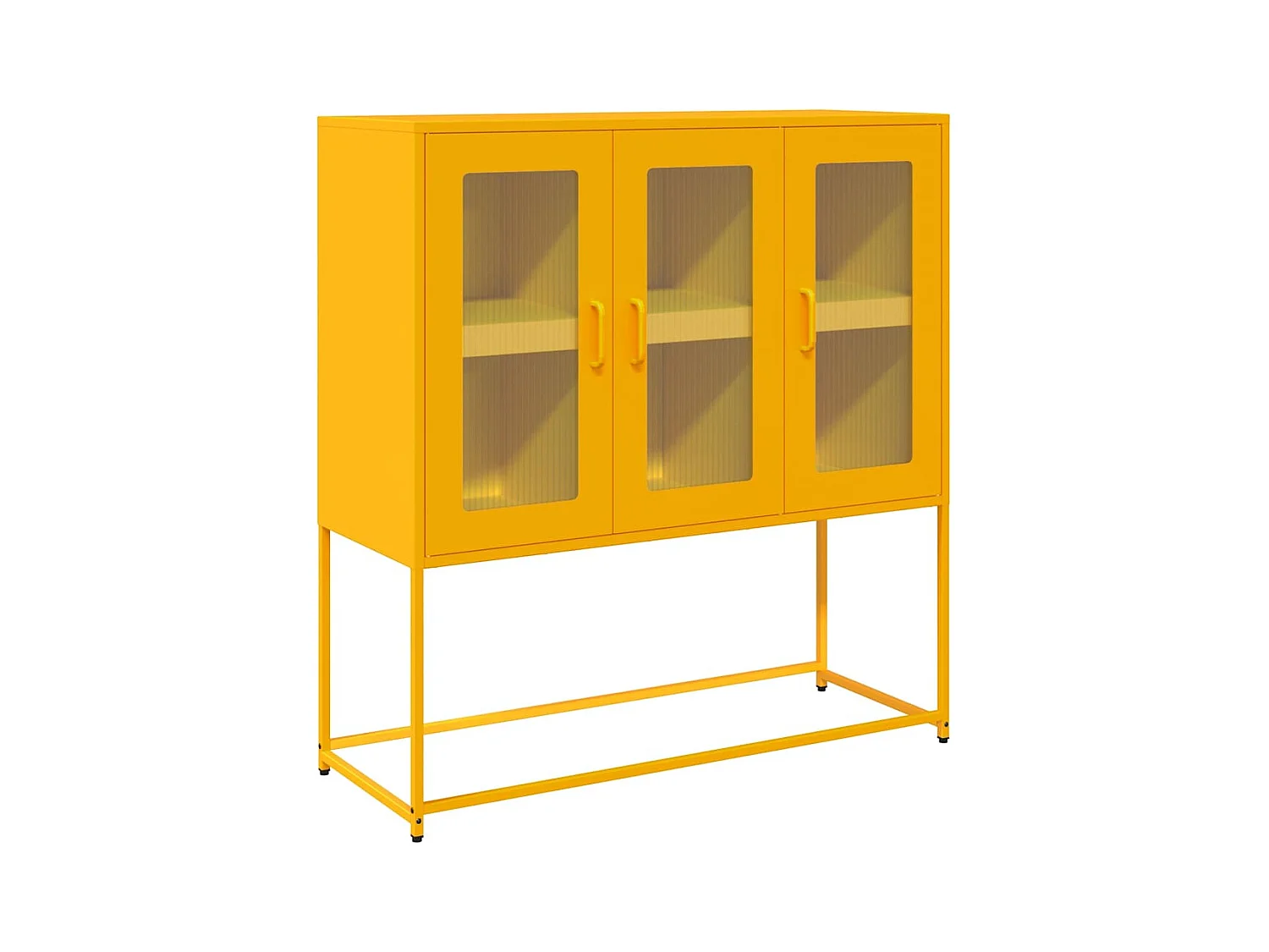 Buffet jaune moutarde 100,5x39x107 cm acier laminé à froid