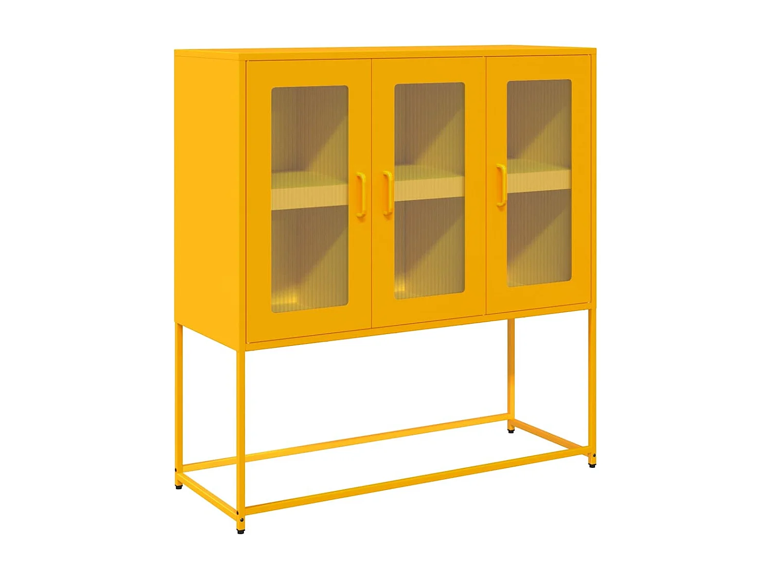 Buffet jaune moutarde 100,5x39x107 cm acier laminé à froid