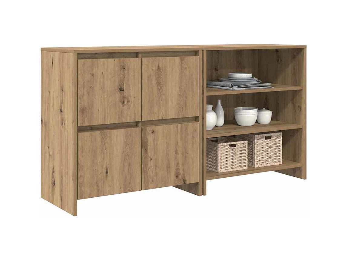 Buffets 2 pièces chêne artisanal 70 x 41 x 75 cm Bois d'ingénierie