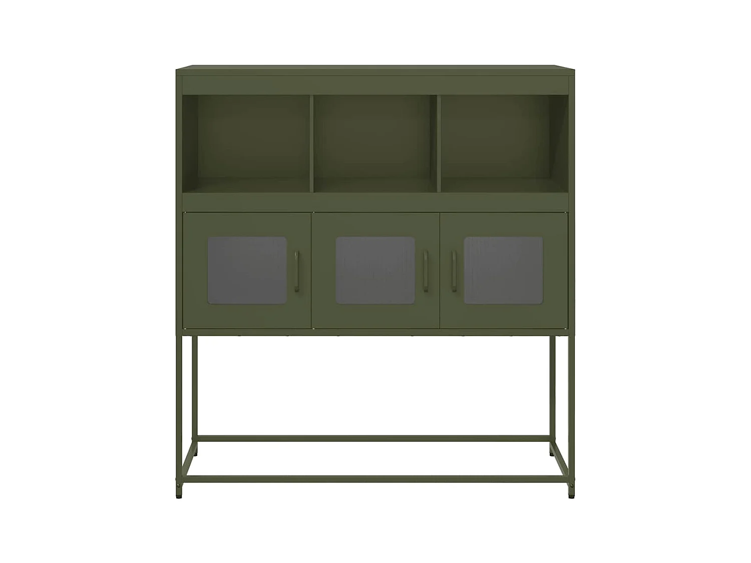 Buffet vert olive 100,5x39x107 cm acier laminé à froid