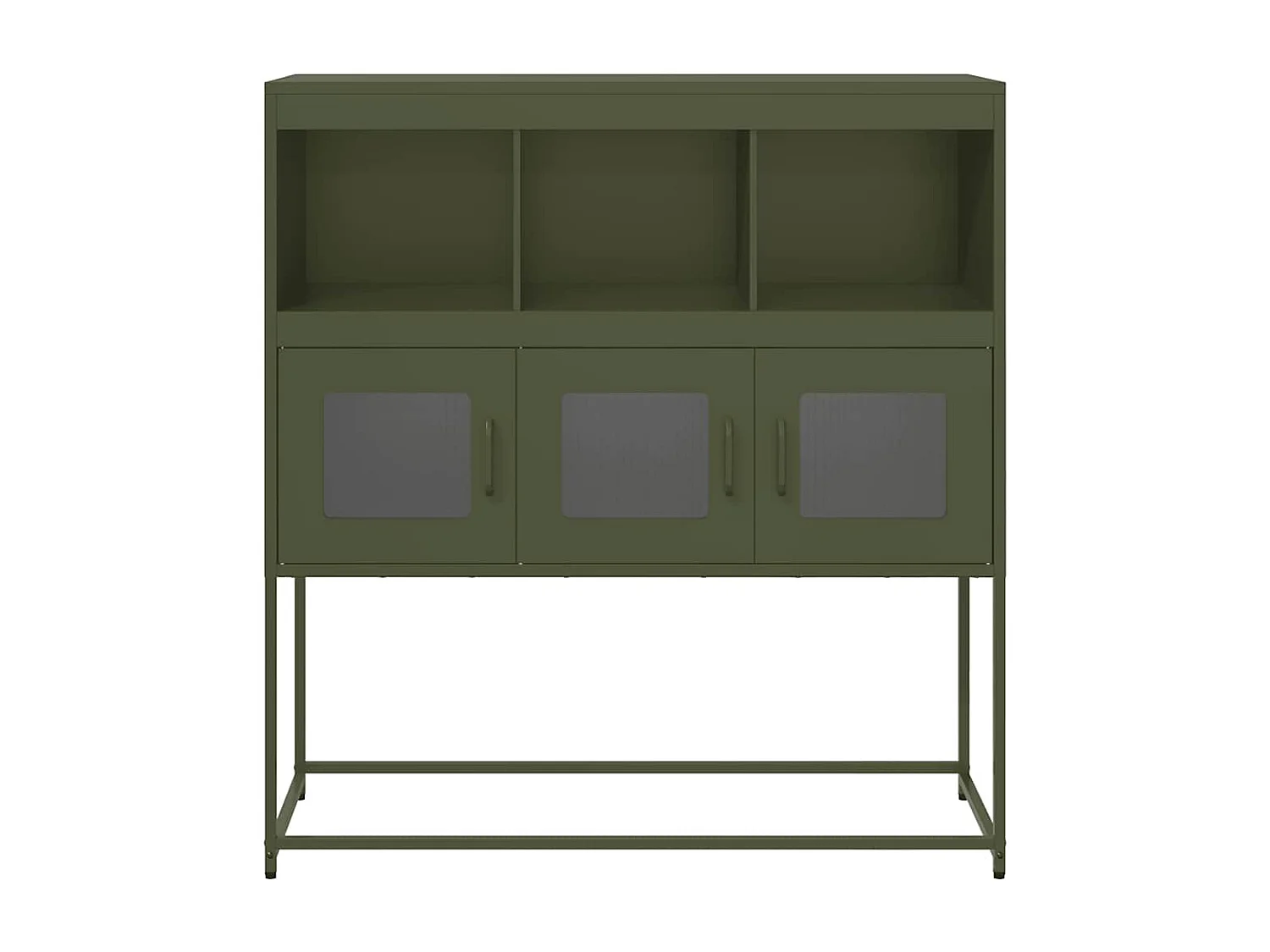 Buffet vert olive 100,5x39x107 cm acier laminé à froid