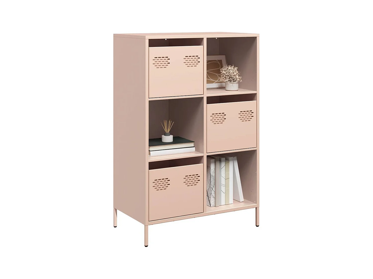 Aparador de acero rosa 68x39x103,5 cm