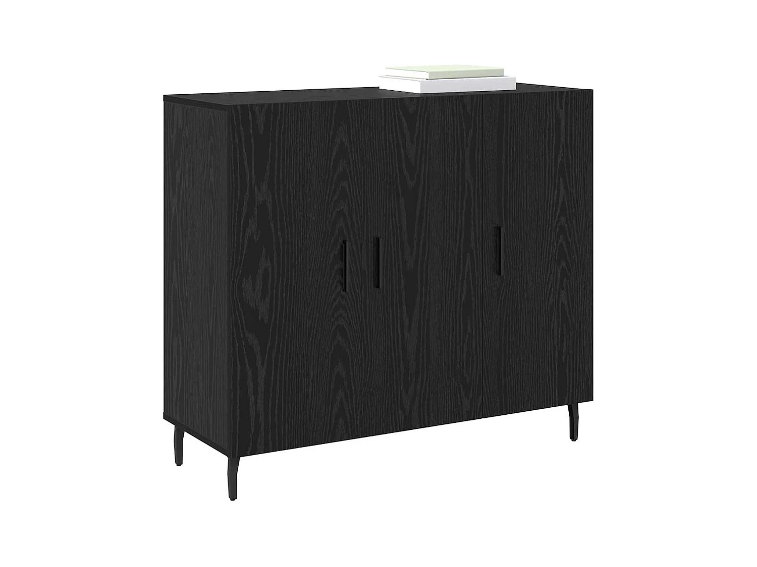 Buffet Noir 90 x 34 x 80 cm Bois d'ingénierie