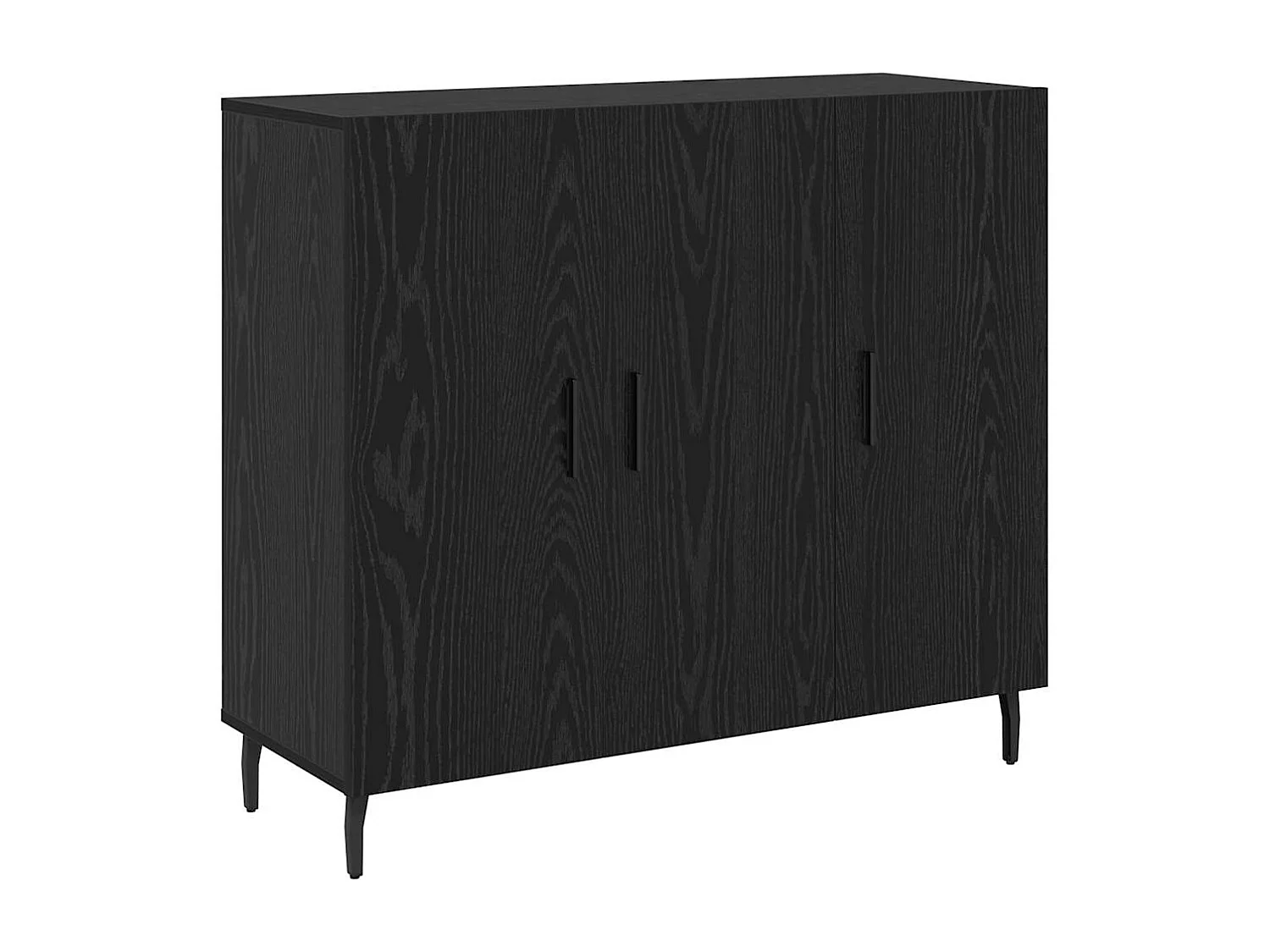 Buffet Noir 90 x 34 x 80 cm Bois d'ingénierie