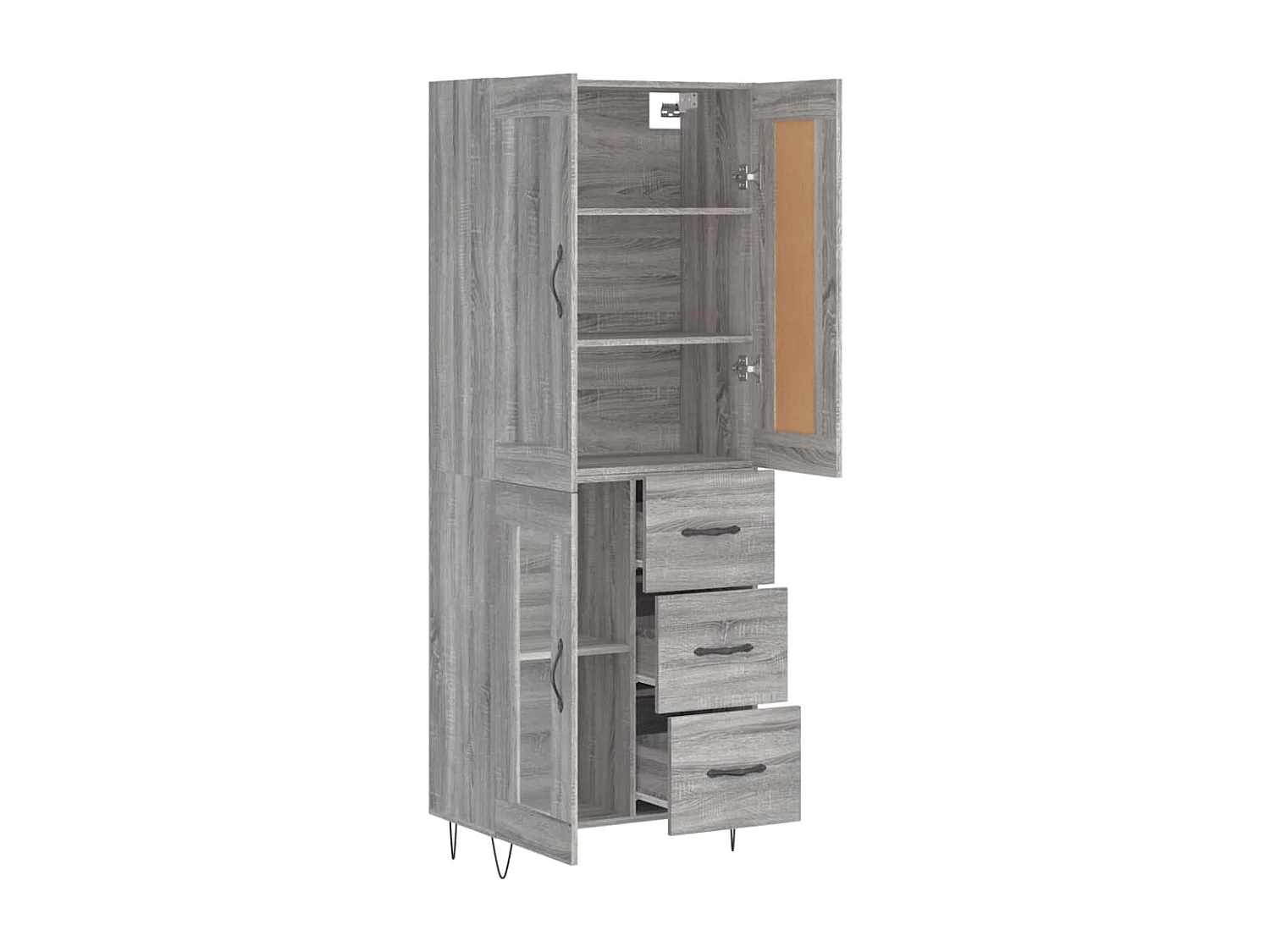 Armário alto 69,5x34x180 cm derivados de madeira sonoma cinza