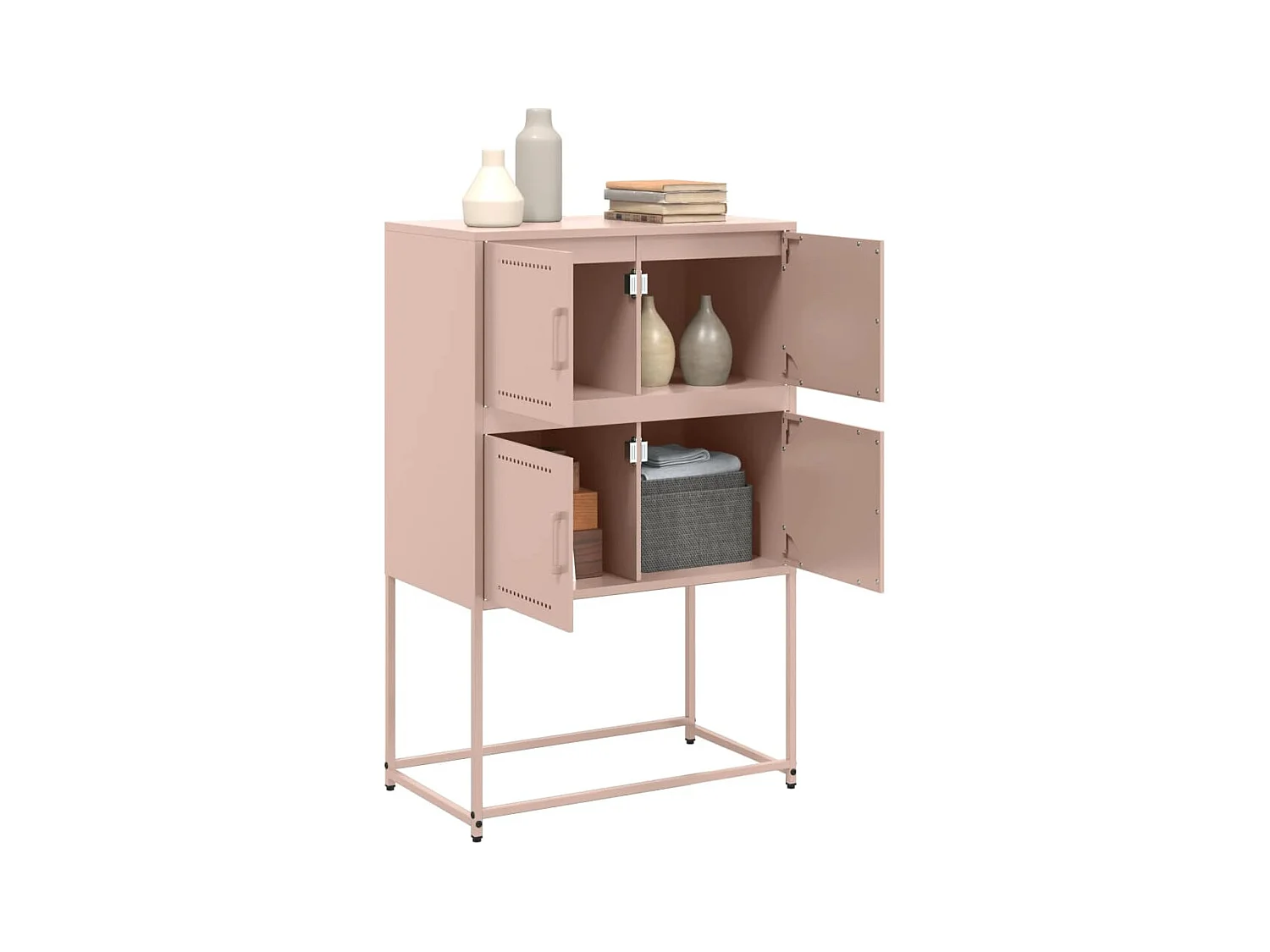 Dressoir 68,5x38,5x107 cm staal roze