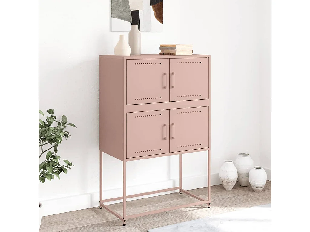 Dressoir 68,5x38,5x107 cm staal roze